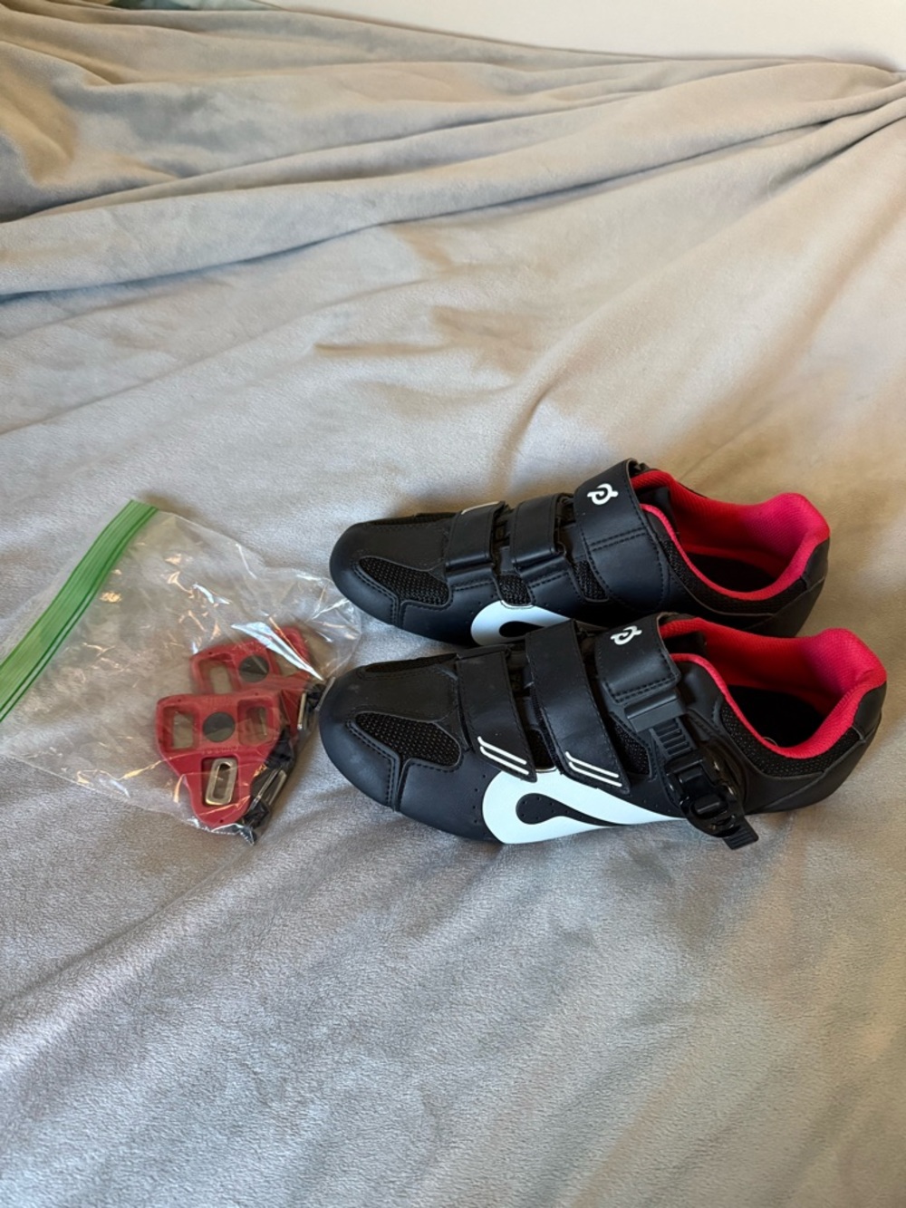 Peloton Black Cycling Shoes with Pink Lining